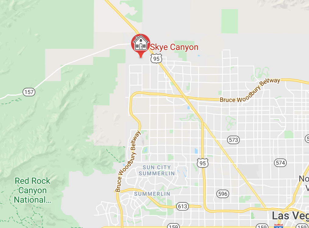 Skye Canyon Map Location.