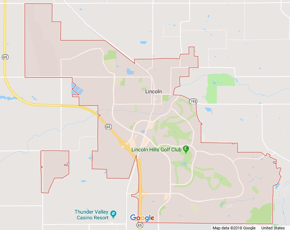 Google Map Image of Lincoln area
