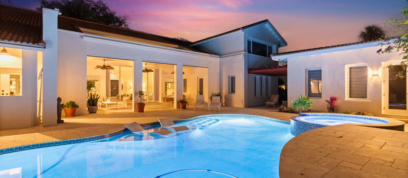 Rear of a house at evening