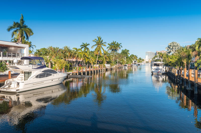 Sch?ner Kanal Des Fort Lauderdale, Florida Stockfoto - Bild von k?ste,  kanal: 67894404